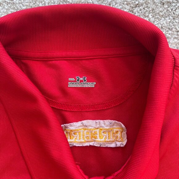 Under Armour Red Falcon Football Sports Collared Embroidered Shirt XXL - Picture 5 of 8
